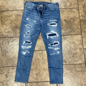 Women’s American eagle patched jeans size 14 long